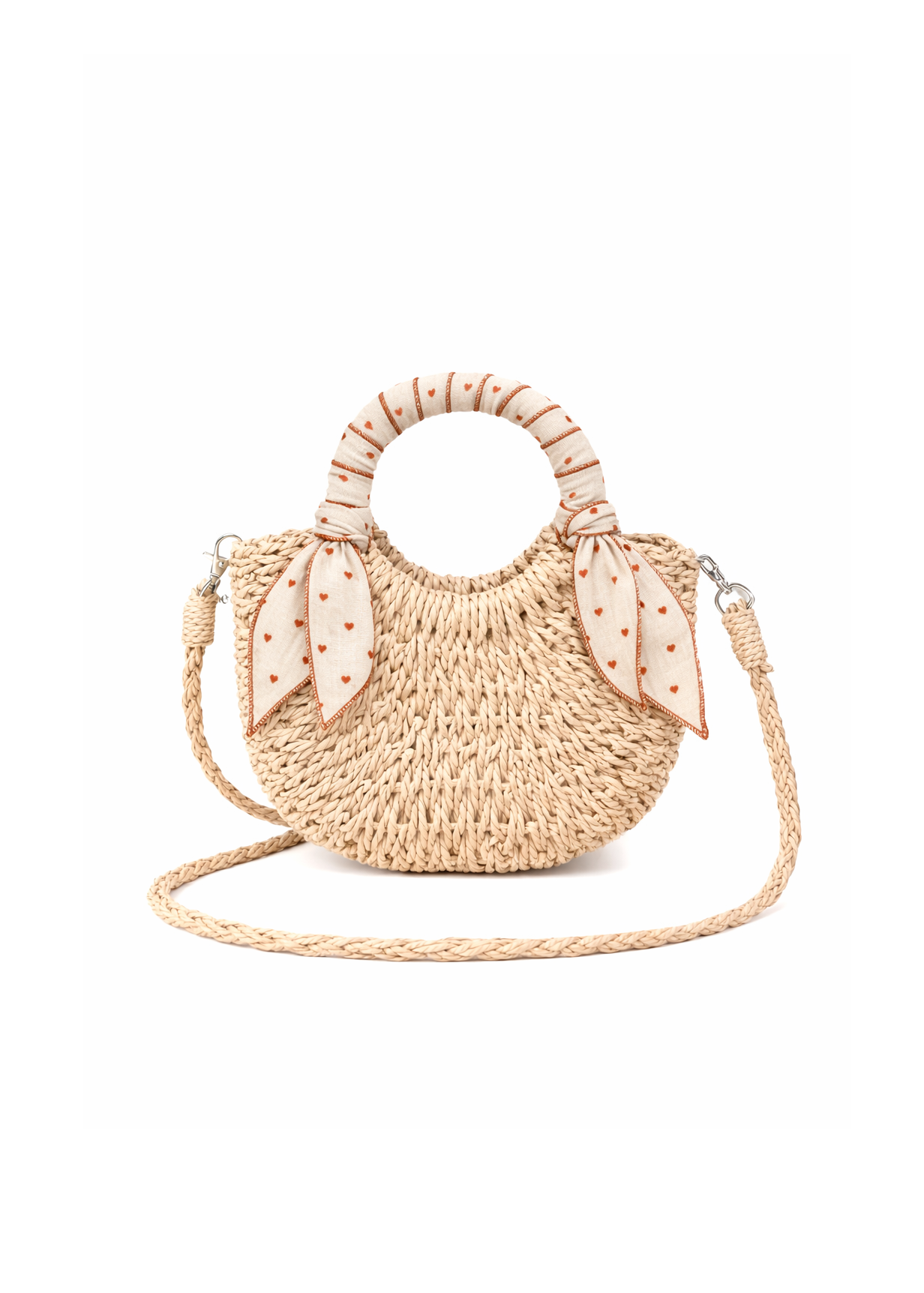 Mrs Ertha Mini Straw Bag Tiny Heart