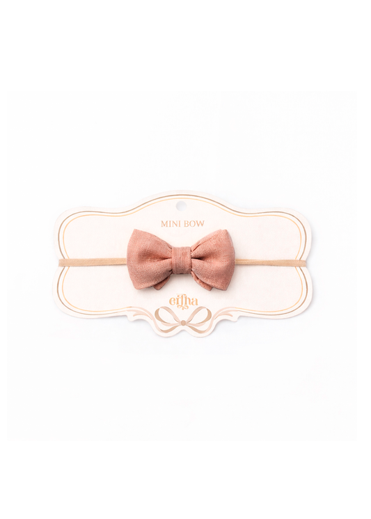 Mrs Ertha Little Bow Headband Clay pink