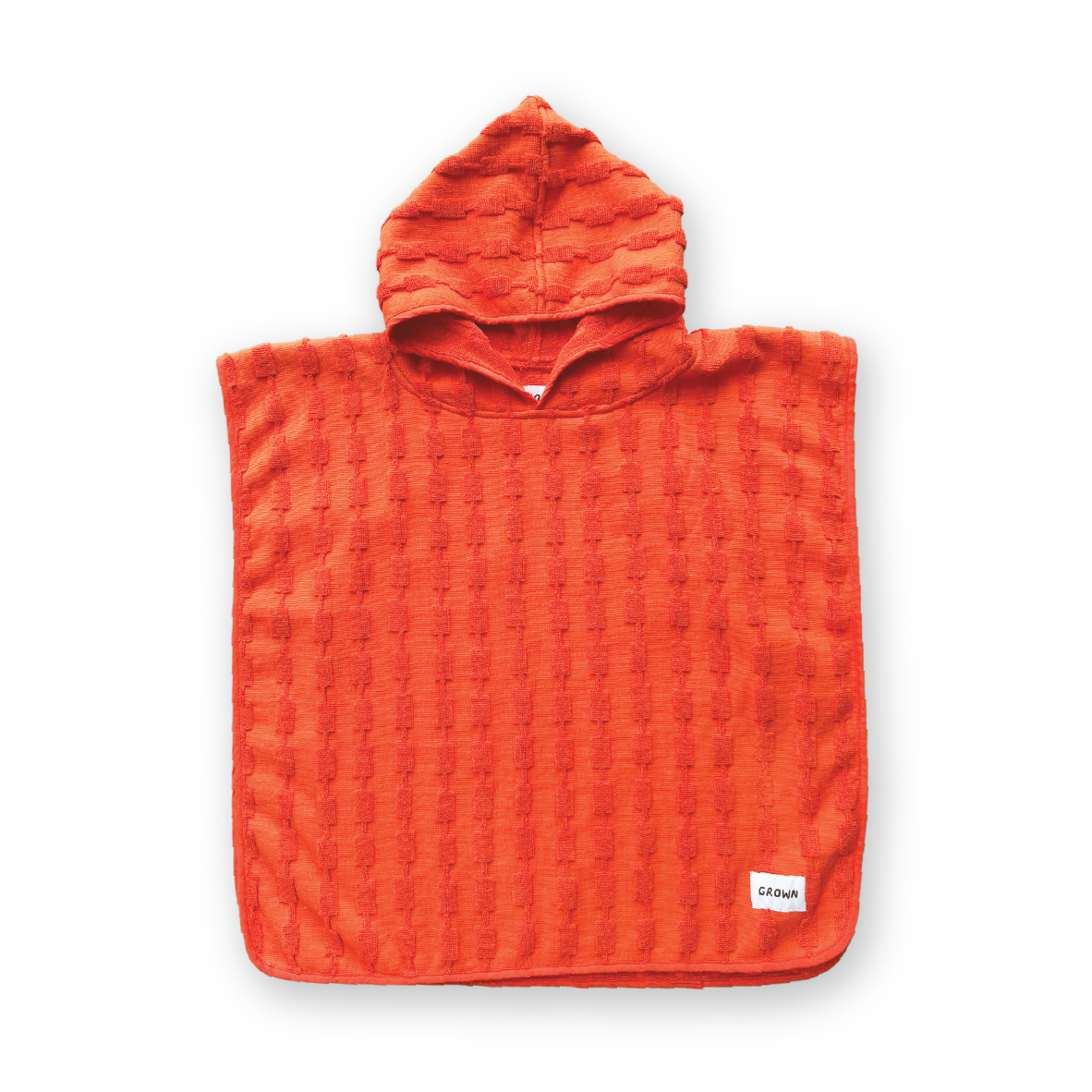 Grown Terry Towelling Poncho Blocks Rosso