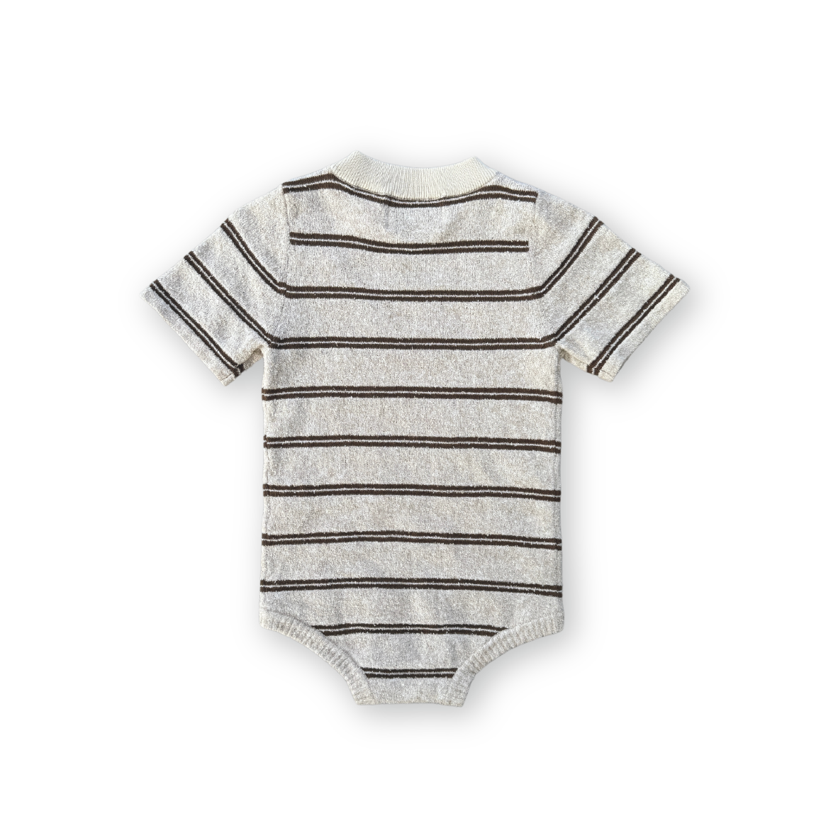 Knitted Terry Striped Bodysuit Dune / Cafe