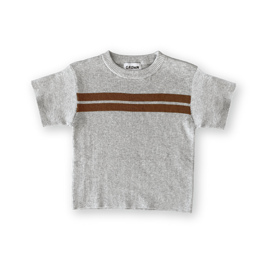 Grown Organic Twin Striped Ribbed Knit Tee