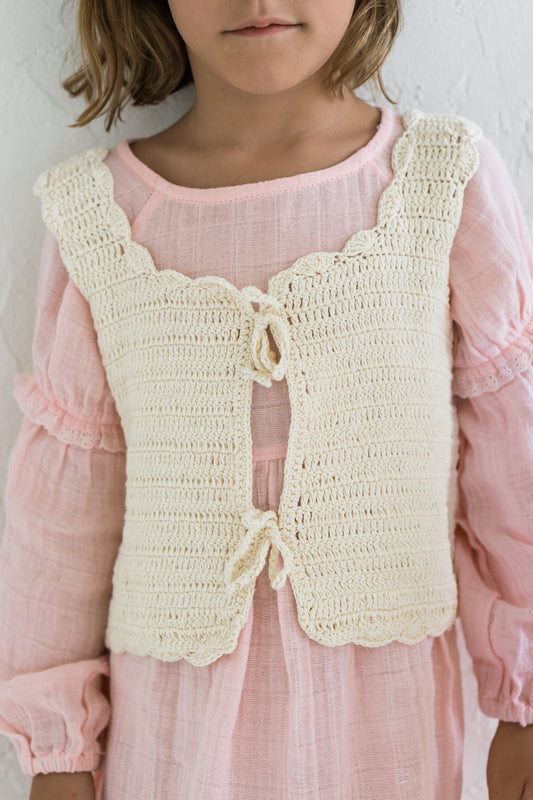 Illoura The Label Crochet Vest Natural