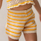 Illoura The Label Crochet Shorts Mango Stripe