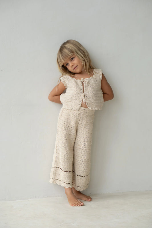 Illoura The Label Crochet Pants Ecru