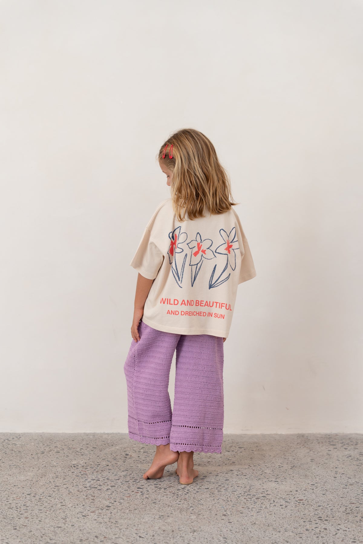 Illoura The Label Live Like Flowers Tee Stone