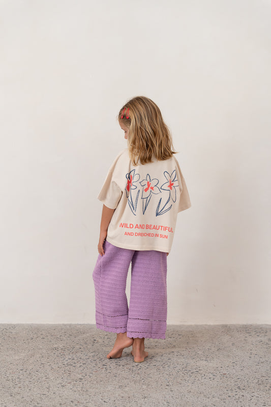 Illoura The Label Live Like Flowers Tee Stone