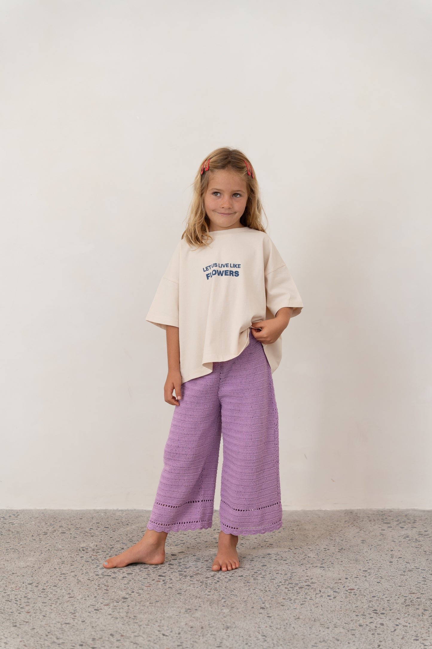 Illoura The Label Live Like Flowers Tee Stone