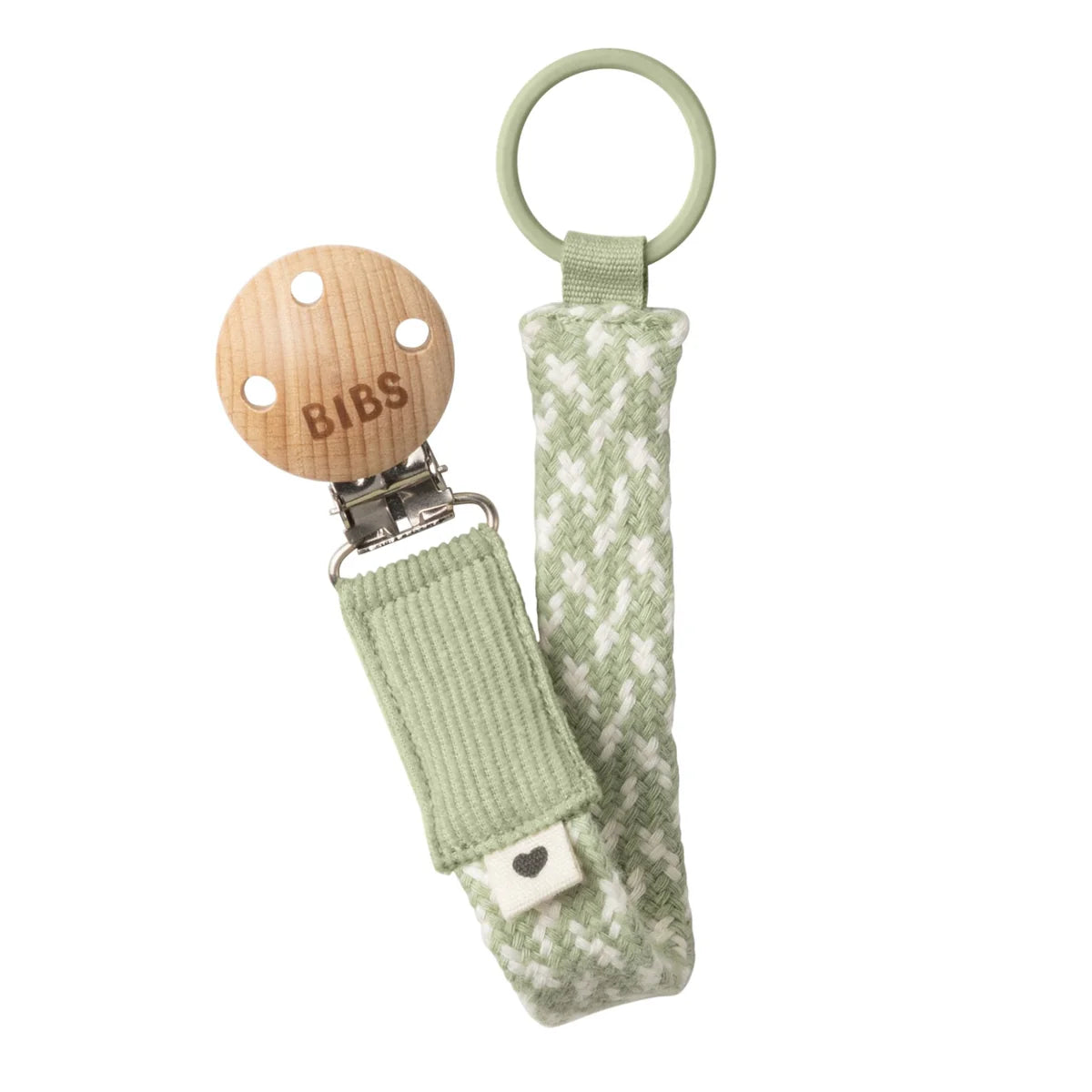 BIBS Pacifier Clip Sage / Ivory