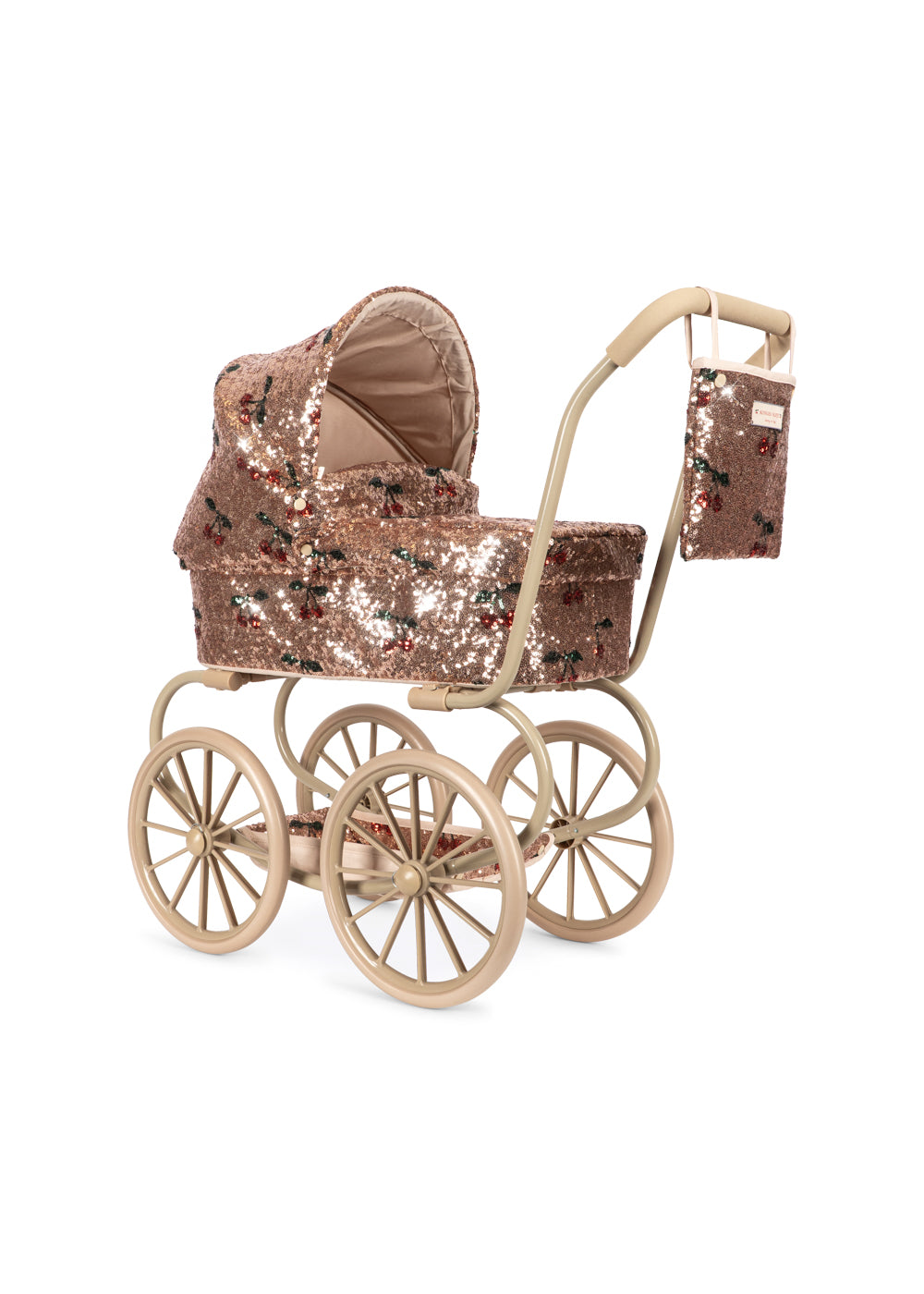 Konges Sløjd Sparkly Minnie Doll Pram Cherry Sequin