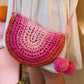 Acorn Pink Rainbow Straw Bag