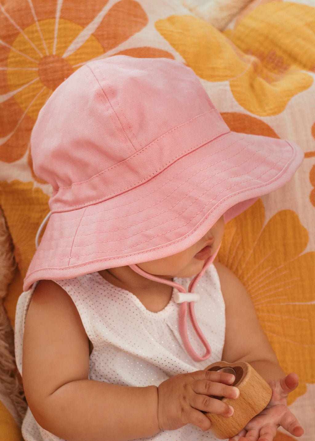 Acorn Pink Wide Brim Infant Hat