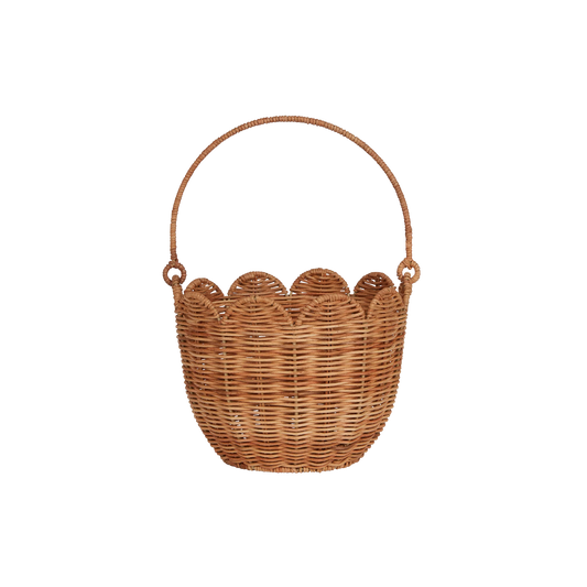 Olli Ella Rattan Tulip Carry Basket Natural