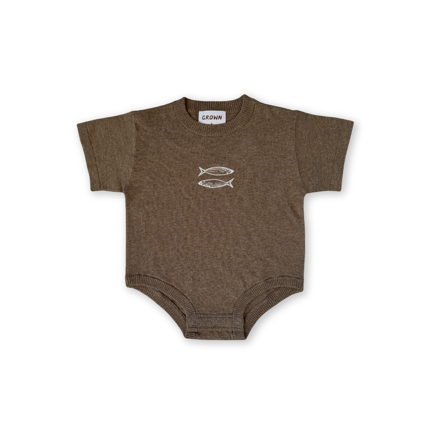 Grown Organic Sardine Oversized Romper Mud