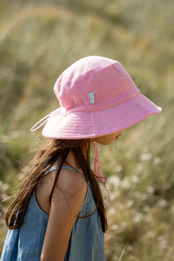 Acorn Terry Towelling Bucket Hat Light Pink