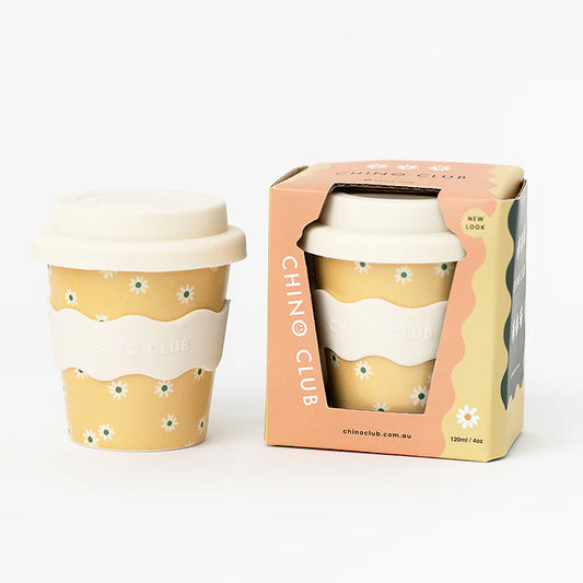 Chino Club Babychino Cup 4oz Yellow Daisy