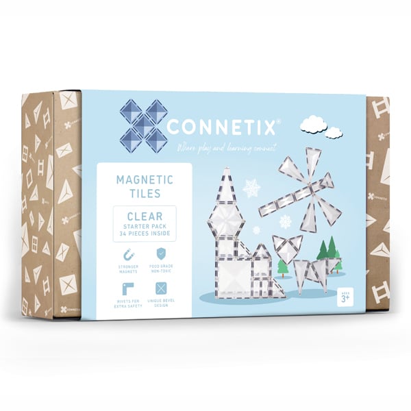 Connetix Tiles 34 Piece Starter Pack Clear