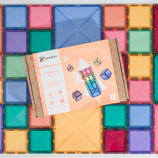 Connetix Tiles 40 Piece Pastel Square Expansion Pack