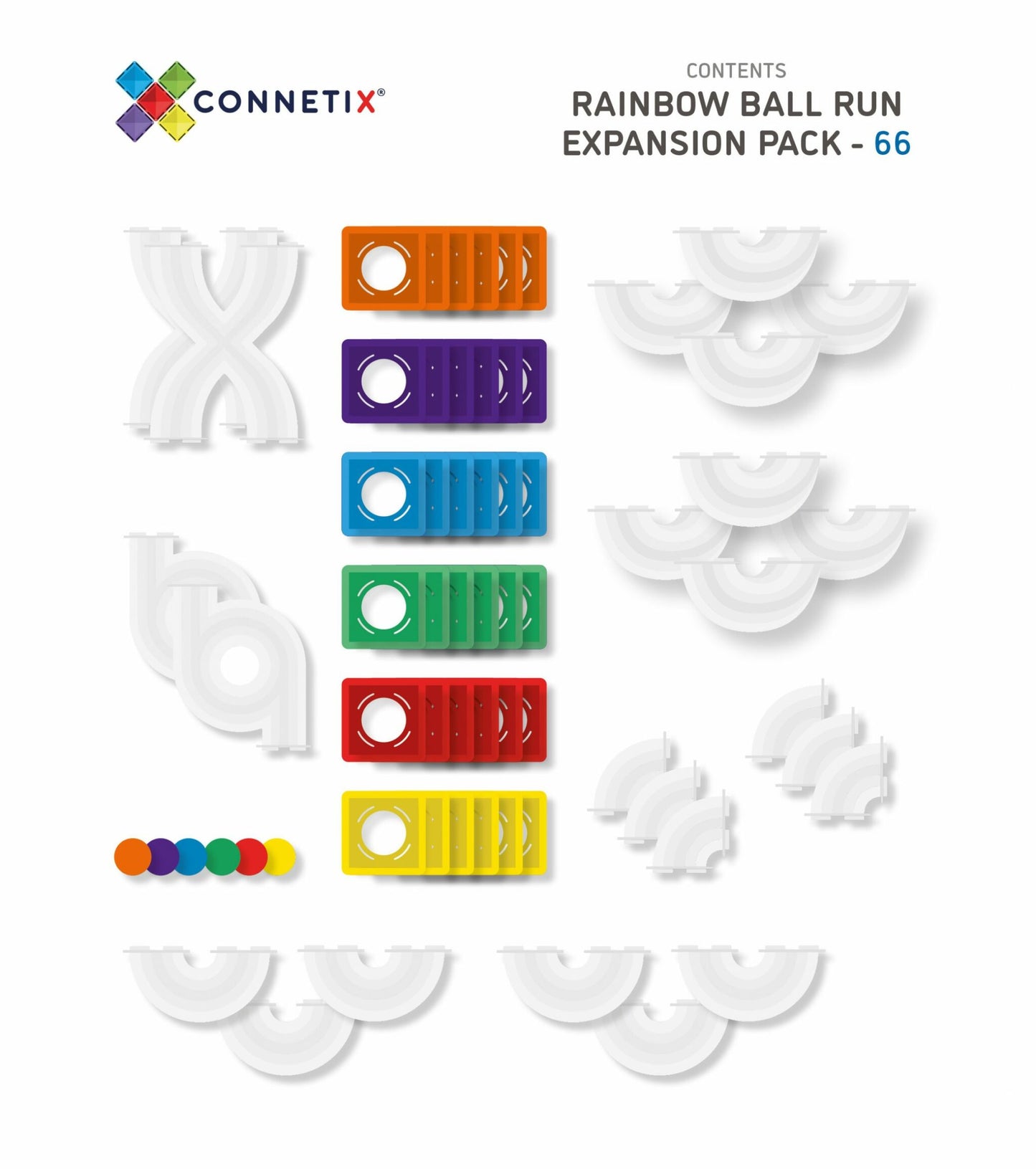 Connetix Tiles 66 Piece Ball Run Expansion Pack