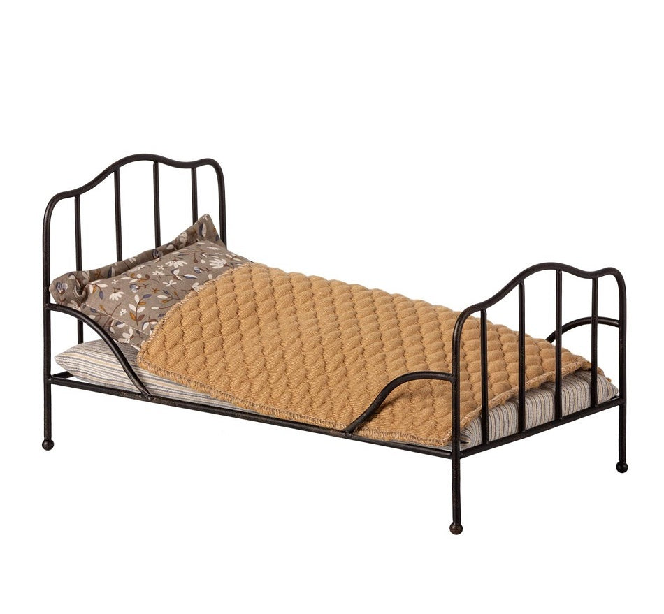 Maileg Miniature Vintage Bed Anthracite