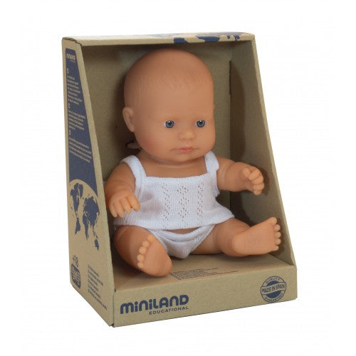 Miniland 21cm Baby Doll Caucasian Boy