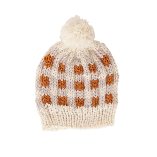 Acorn Checks Beanie Caramel