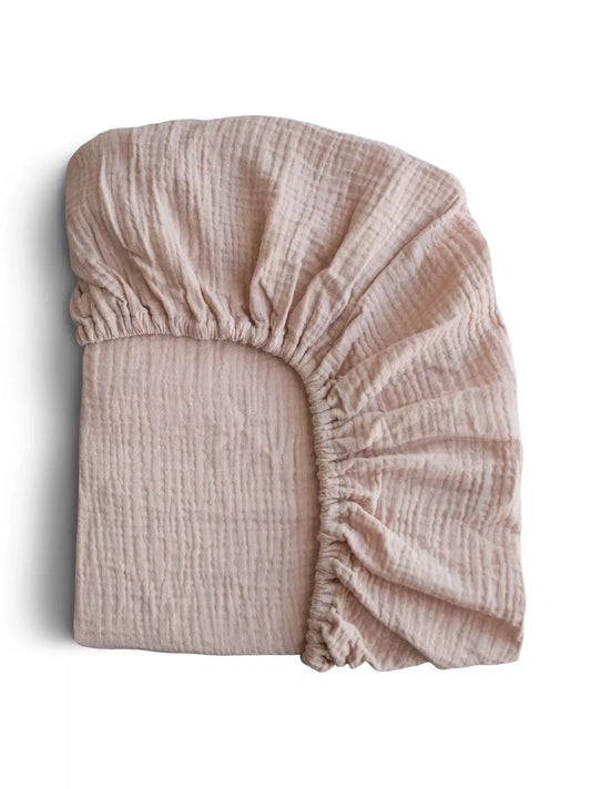 Mushie Bassinet Sheet Blush