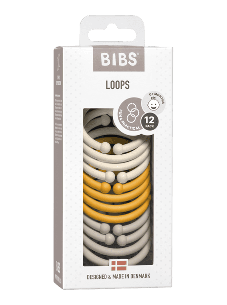 BIBS Dummies Loops 12 pcs Ivory/Honey Bee/Sand
