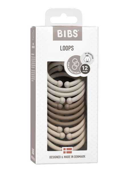 BIBS Dummies Loops 12 pcs Sand/Dark Oak/Vanilla