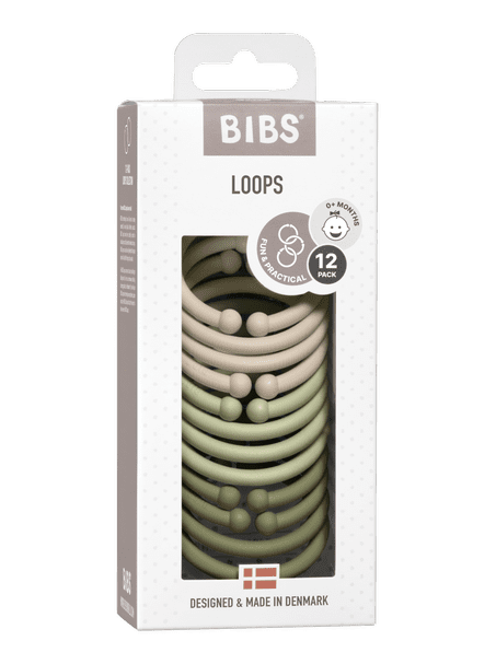 BIBS Dummies Loops 12 pcs Vanilla/Sage/Olive