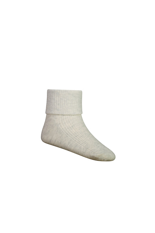 Jamie Kay Classic Rib Ankle Sock Oatmeal Marle