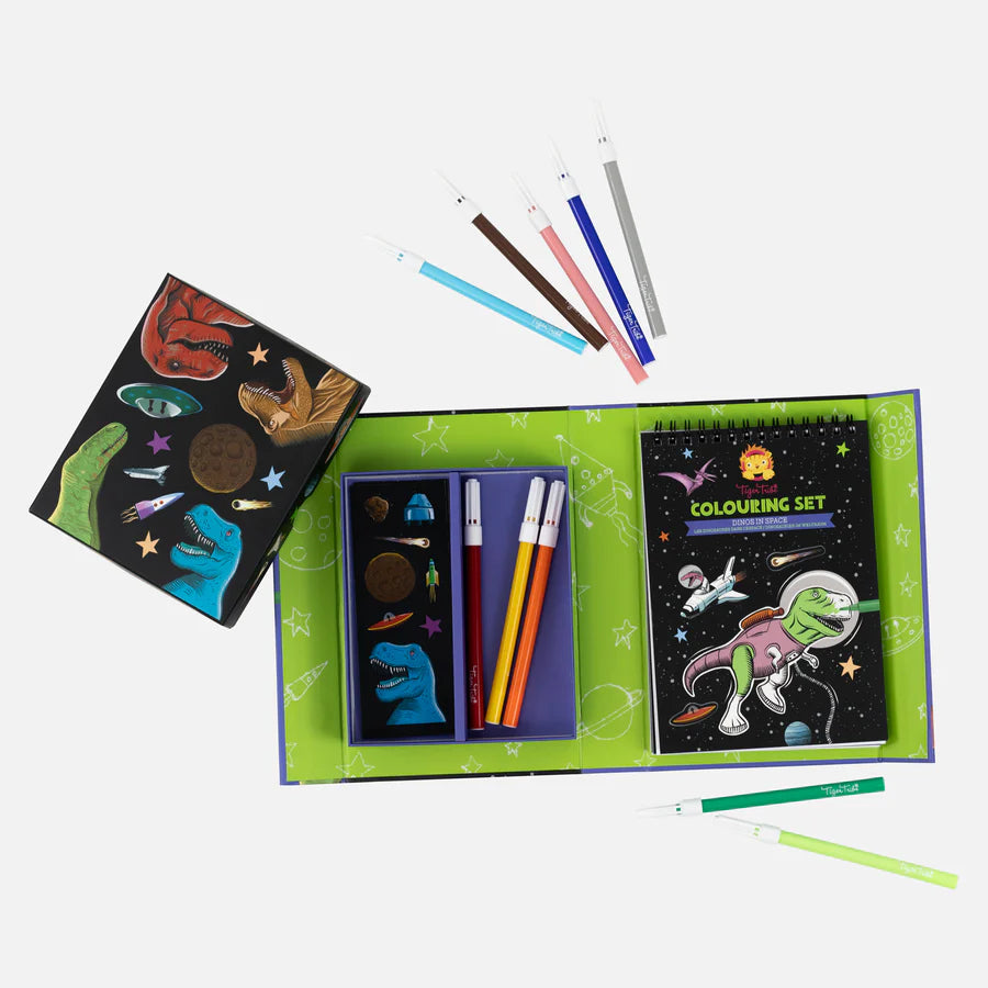 Tiger Tribe Colouring Set Dinos in Space