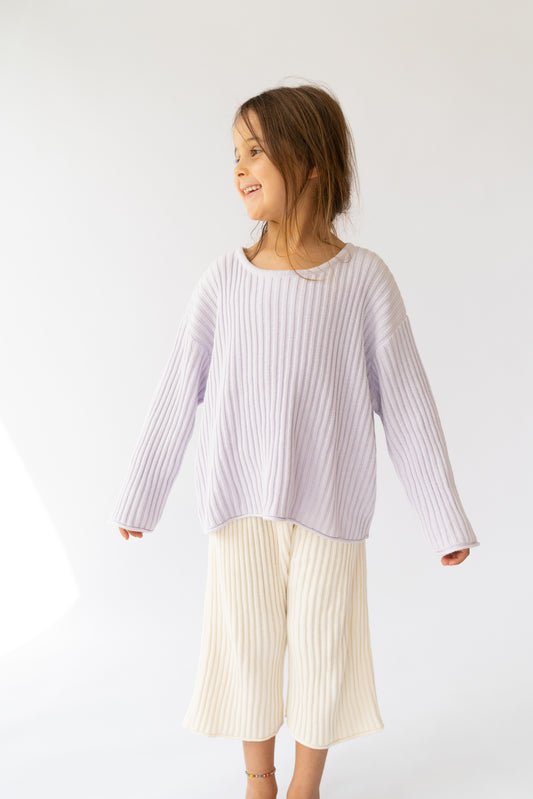 Illoura The Label Essential Ribbed Knit Jumper Lilac
