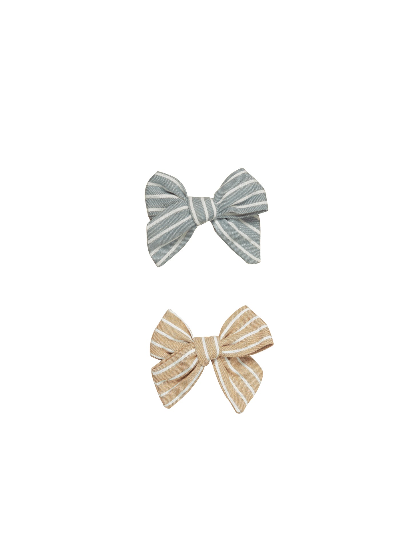 Huxbaby Stripe 2 Pack Hair Bow Teal + Biscuit