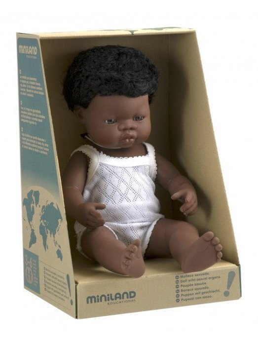 Miniland 38cm Baby Doll African Boy