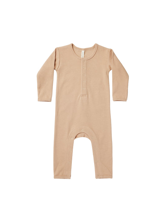 Quincy Mae Ribbed Baby Jumpsuit Apricot