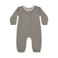Quincy Mae Waffle Long Sleeve Jumpsuit Charcoal Stripe