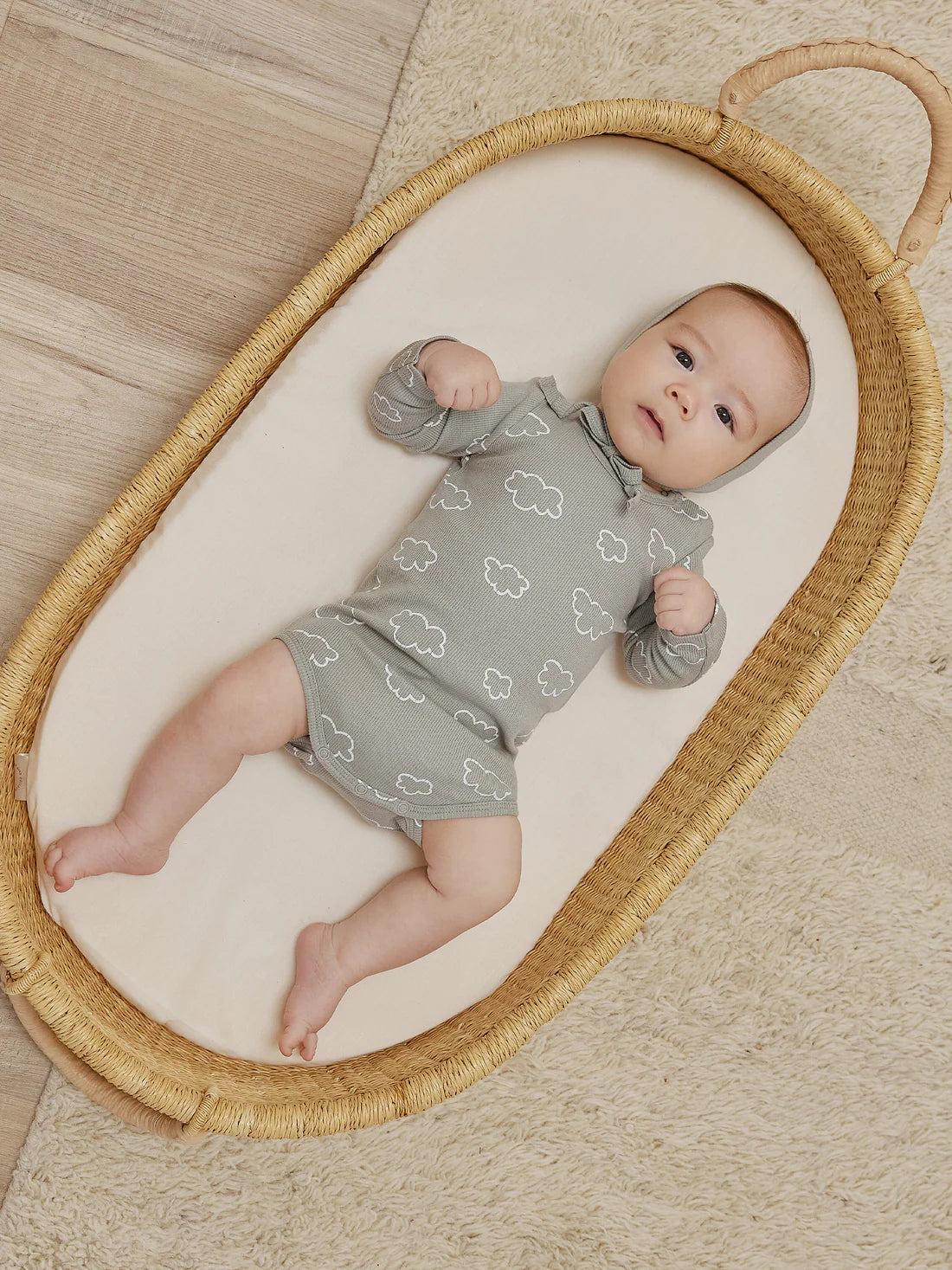 Quincy Mae Ribbed Bodysuit Clouds Sky
