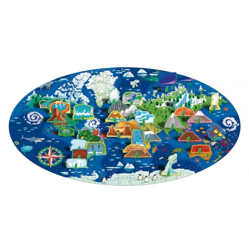 Sassi Travel, Learn and Explore Puzzle and Book Set The Wonders of Nature 200 pcs