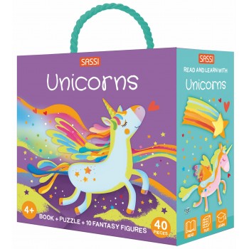 Sassi 3D Puzzle and Book Set Unicorns