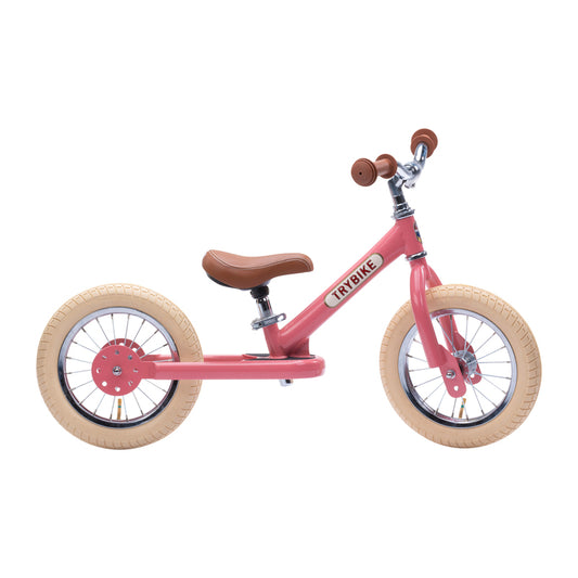 Trybike 2 in 1 Balance Bike Pink Vintage
