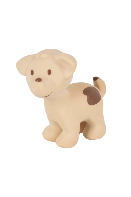 Tikiri Natural Rubber Baby Rattle & Bath Toy Puppy