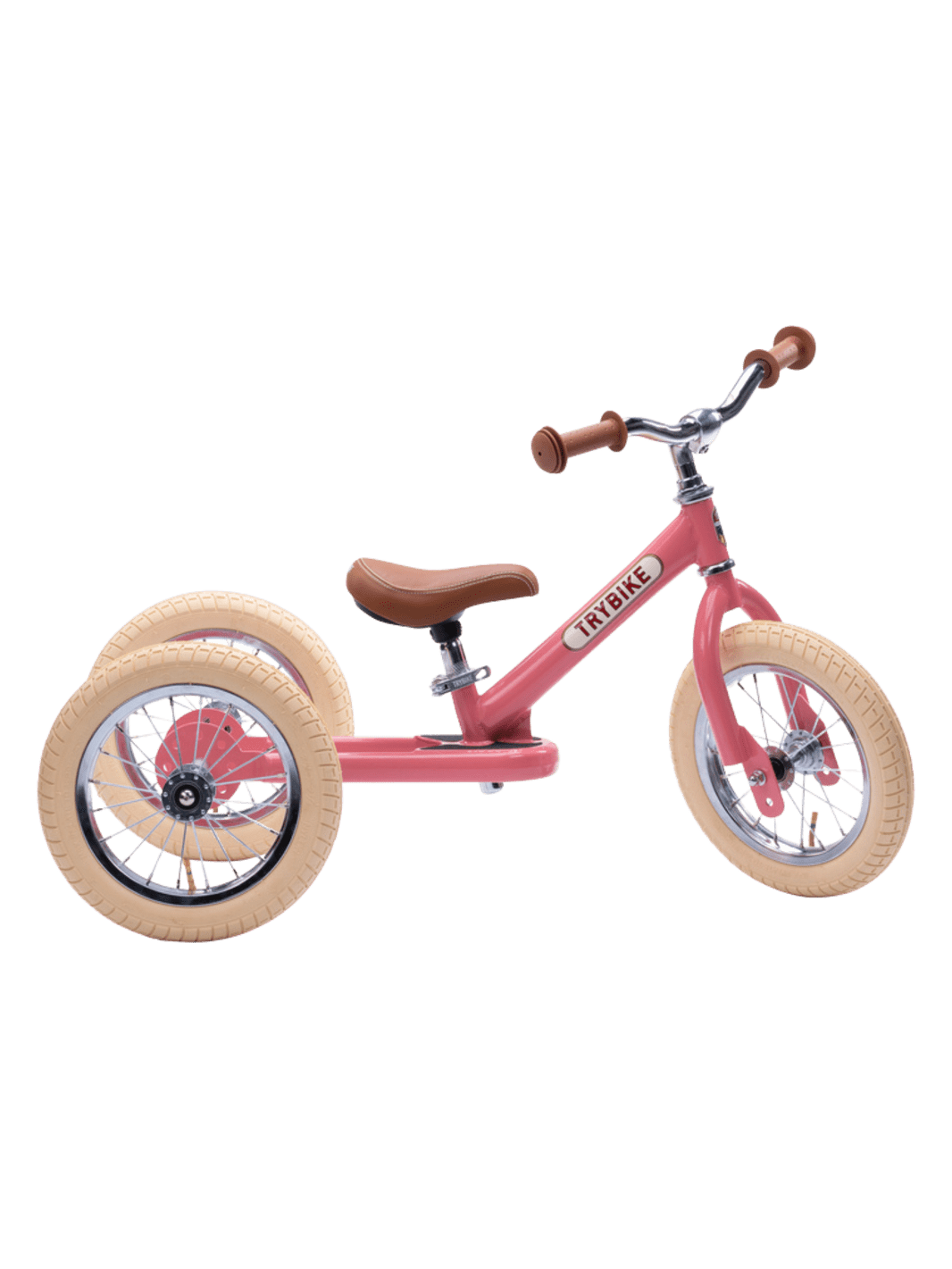 Trybike 2 in 1 Balance Bike Pink Vintage