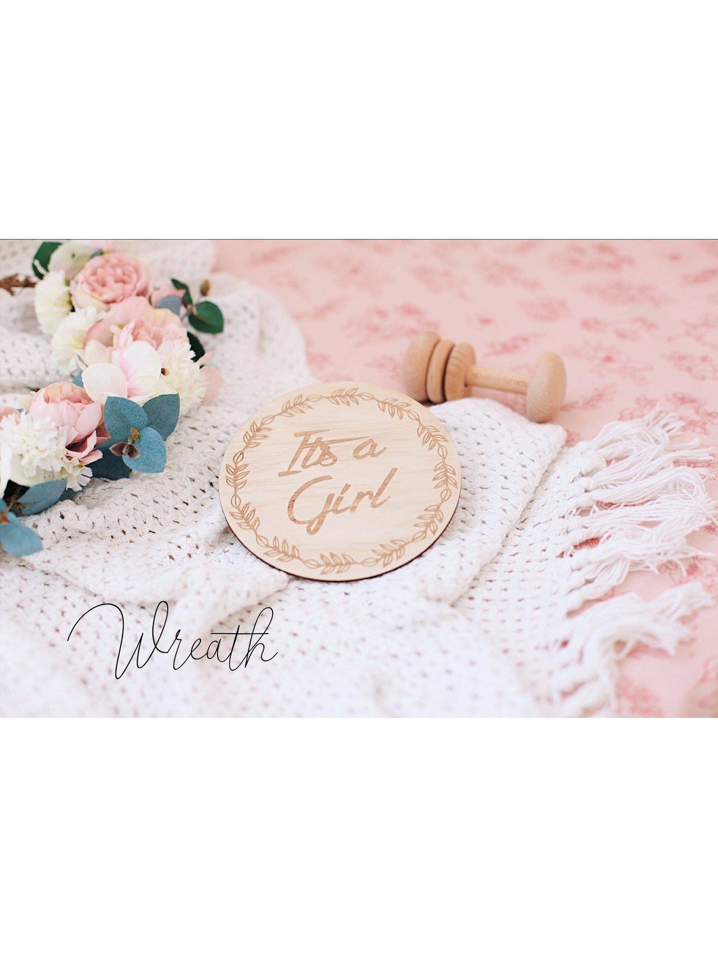 Hello Fern Wreath Single Announcement Disc "It's a Girl"